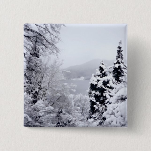 Bóton Quadrado 5.08cm Lago Nojiri Button (Frente)