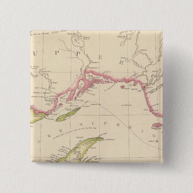 Bóton Quadrado 5.08cm Lago Superior (Frente)