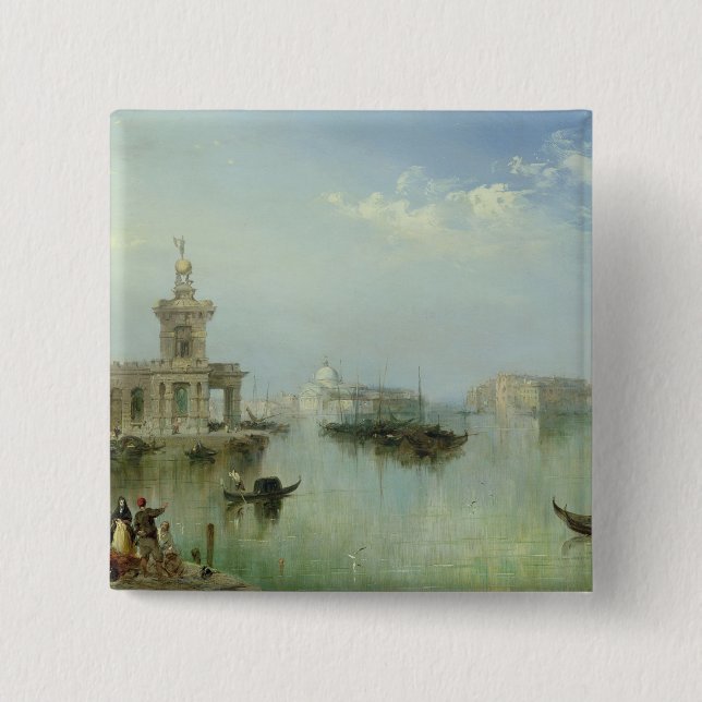 Bóton Quadrado 5.08cm Lagoa Venetian (Frente)