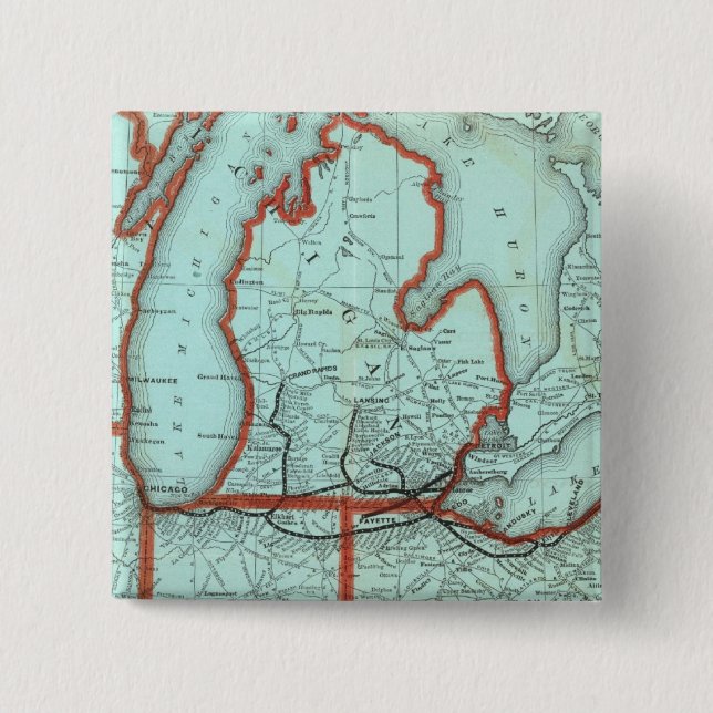 Bóton Quadrado 5.08cm Lake Shore e Southern Michigan (Frente)