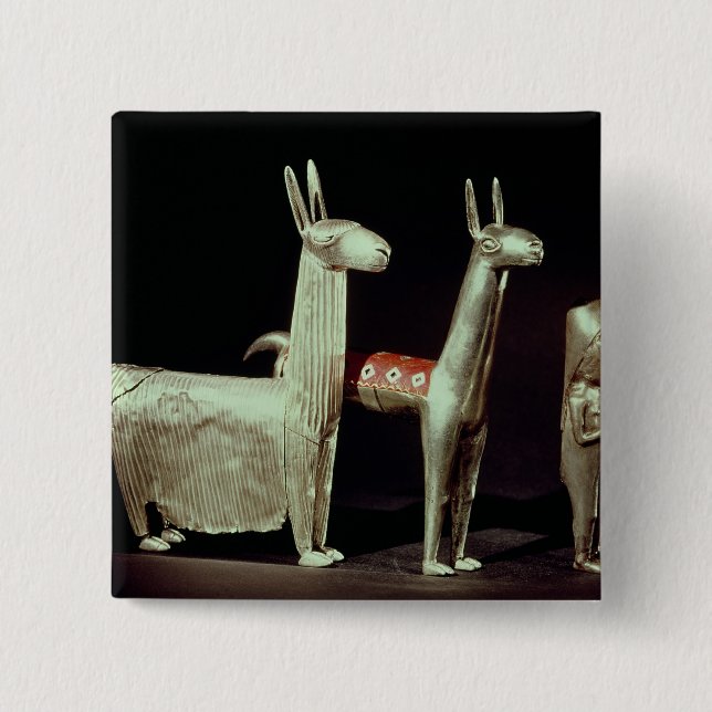 Bóton Quadrado 5.08cm Lama, alpaca e mulher (Frente)