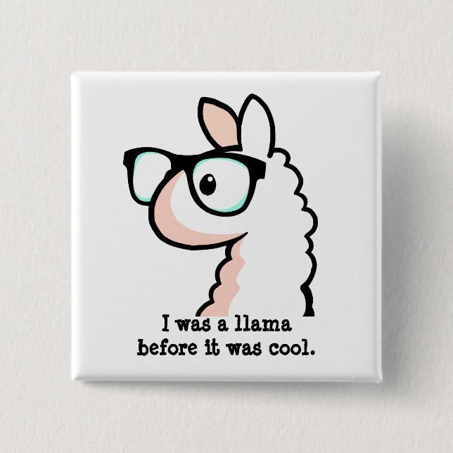 Bóton Quadrado 5.08cm Lama do hipster (Frente)