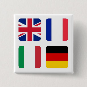 Bóton Quadrado 5.08cm Languages spoken - Línguas faladas