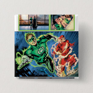 Bóton Quadrado 5.08cm Lanterna verde e o painel instantâneo
