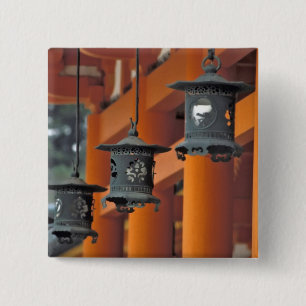 Bóton Quadrado 5.08cm Lanterns penduradas no Santuário Heian-jingu,