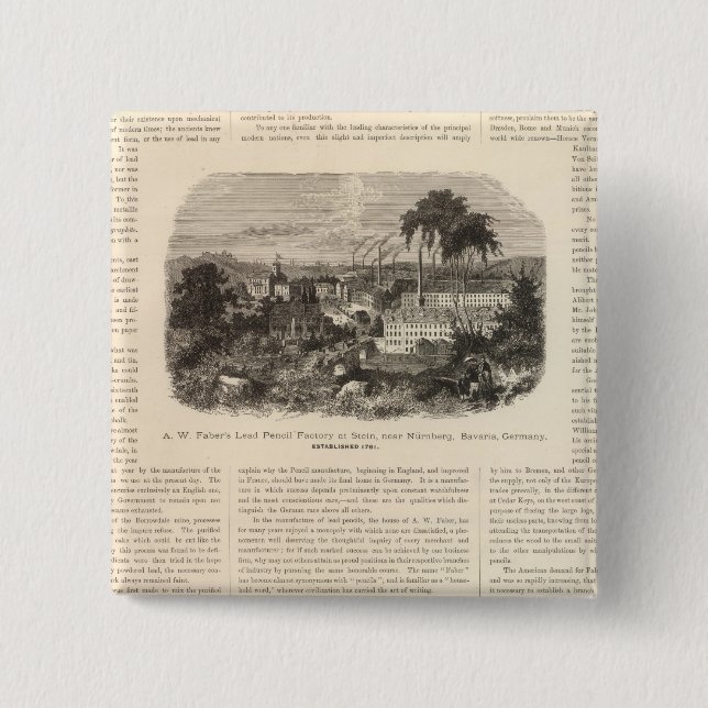 Bóton Quadrado 5.08cm Lápis de chumbo do Faber AW (Frente)