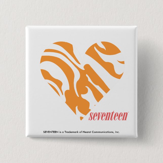 Bóton Quadrado 5.08cm Laranja 2 da zebra (Frente)