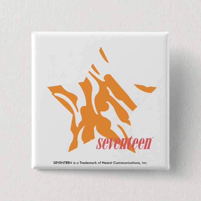 Bóton Quadrado 5.08cm Laranja 3 da zebra (Frente)