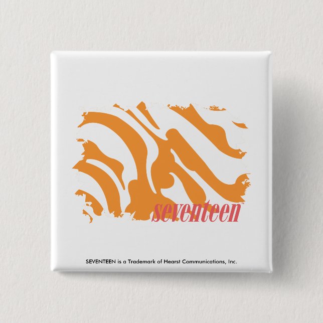 Bóton Quadrado 5.08cm Laranja 4 da zebra (Frente)