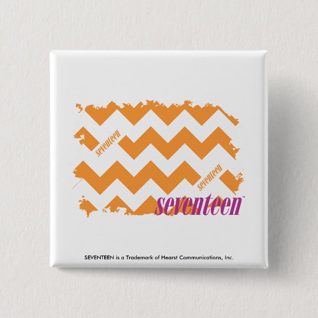 Bóton Quadrado 5.08cm Laranja 4 do ziguezague (Frente)