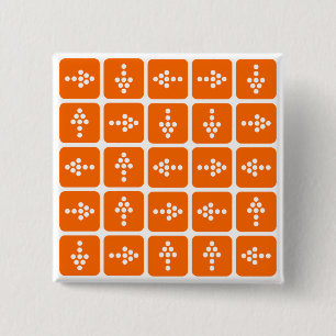 Bóton Quadrado 5.08cm Laranja do quadrado da seta do diodo emissor de