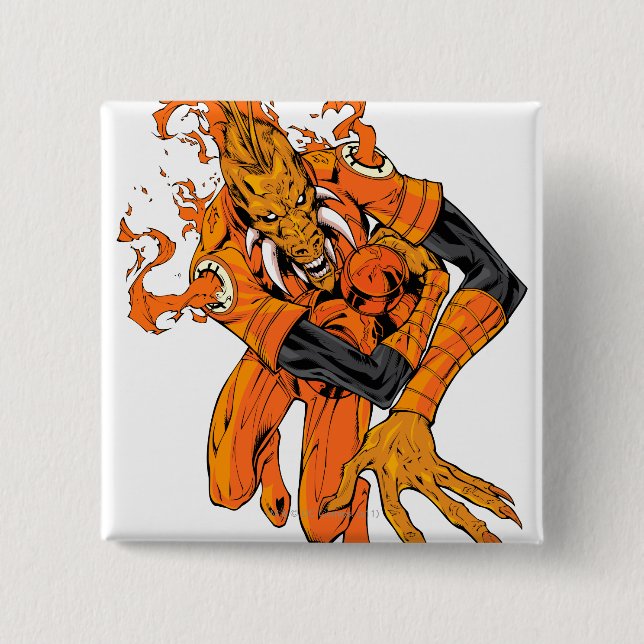 Bóton Quadrado 5.08cm Larfleeze - Agent Orange 7 (Frente)