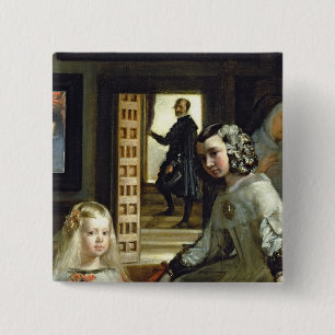 Bóton Quadrado 5.08cm Las Meninas ou família de Philip IV, c.1656 2