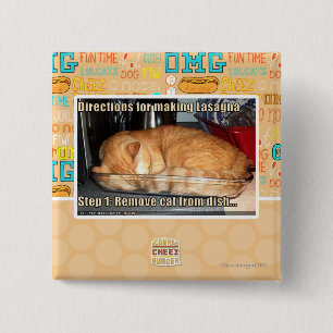 Bóton Quadrado 5.08cm Lasanhas do fazer