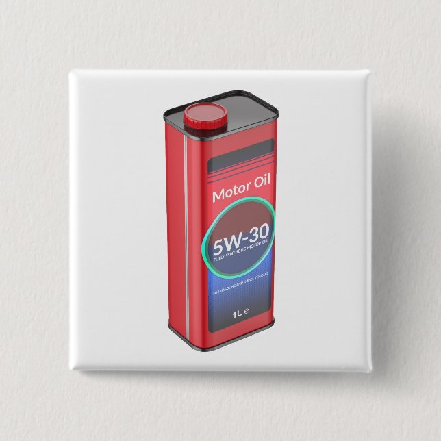 Bóton Quadrado 5.08cm Lata de óleo de carro sintético (Frente)