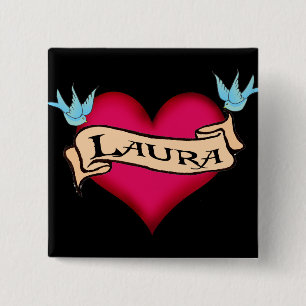 Bóton Quadrado 5.08cm Laura - t-shirt & presentes feitos sob encomenda