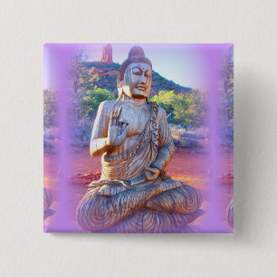 Bóton Quadrado 5.08cm lavanda aura buddha