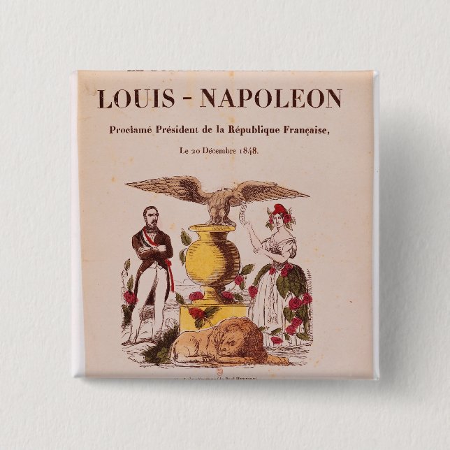 Bóton Quadrado 5.08cm Le Sufrágio Universel (Frente)