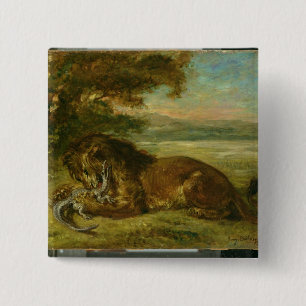 Bóton Quadrado 5.08cm Leão e jacaré, 1863