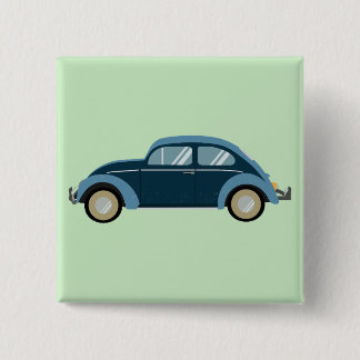 Bóton Quadrado 5.08cm legal carro retrô azul com algemas