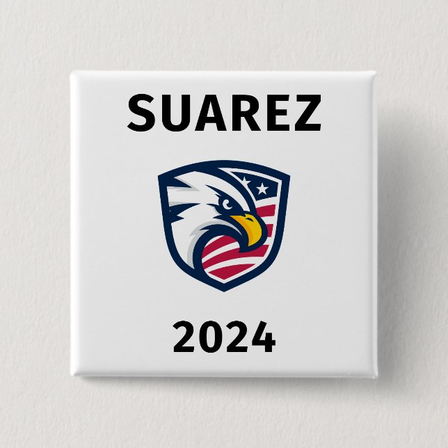 Bóton Quadrado 5.08cm Legal Patriótico Francis Suarez 2024 Eagle (Frente)