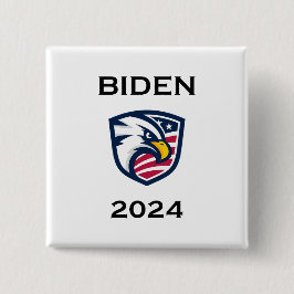 Bóton Quadrado 5.08cm Legal Patriótico Joe Biden 2024 Eagle