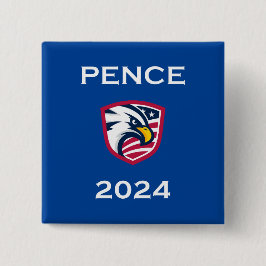 Bóton Quadrado 5.08cm Legal Patriótico Mike Pence 2024 Eleição Águia Esc