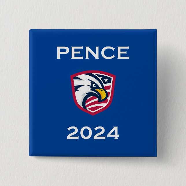 Bóton Quadrado 5.08cm Legal Patriótico Mike Pence 2024 Eleição Águia Esc (Frente)