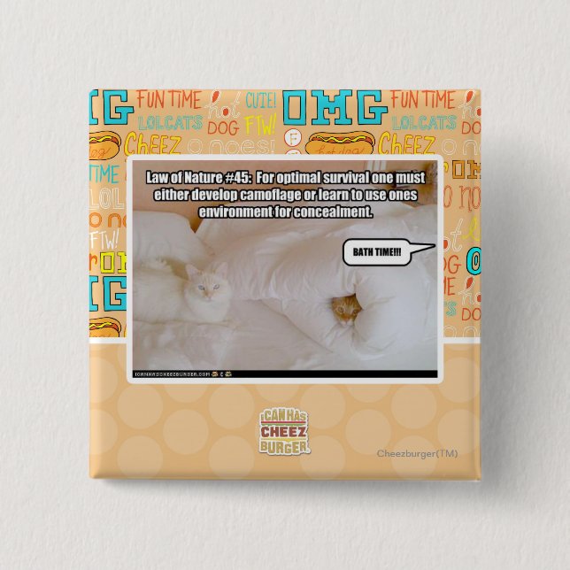 Bóton Quadrado 5.08cm Lei de natureza #45 (Frente)