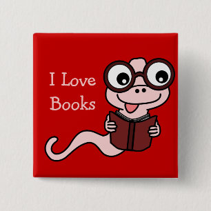 Bóton Quadrado 5.08cm Leia um mês do livro: Eu amo livros