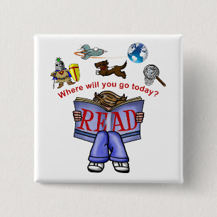 Bóton Quadrado 5.08cm Leitura
