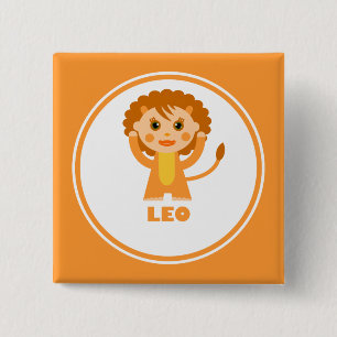 Bóton Quadrado 5.08cm Leo é o meu sinal Zodiac