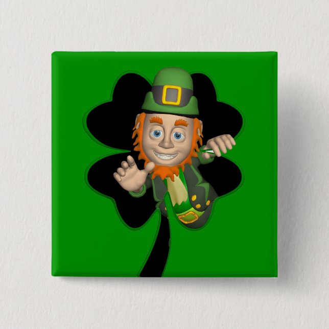 Bóton Quadrado 5.08cm Leprechaun (Frente)