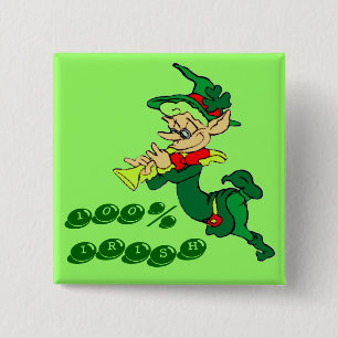 Bóton Quadrado 5.08cm Leprechaun 100% IRISH