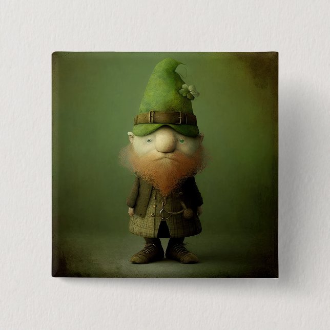 Bóton Quadrado 5.08cm Leprechaun de Patrick #4 (Frente)