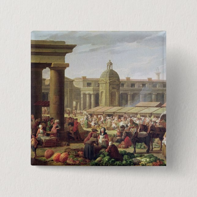 Bóton Quadrado 5.08cm Les Halles, Paris (Frente)