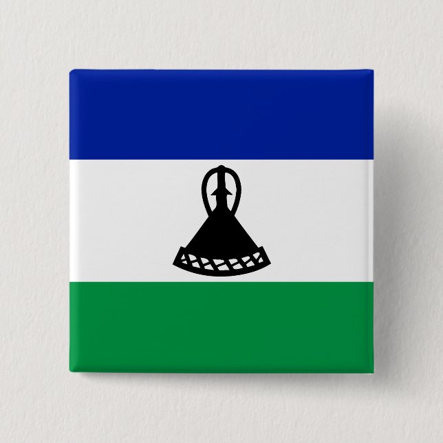 Bóton Quadrado 5.08cm Lesoto Flag (Frente)