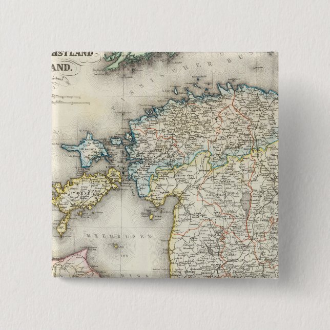 Bóton Quadrado 5.08cm Letónia, Estônia (Frente)