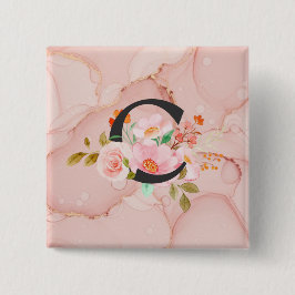 Bóton Quadrado 5.08cm Letra C