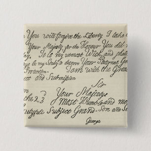Bóton Quadrado 5.08cm Letra de George III a seu avô