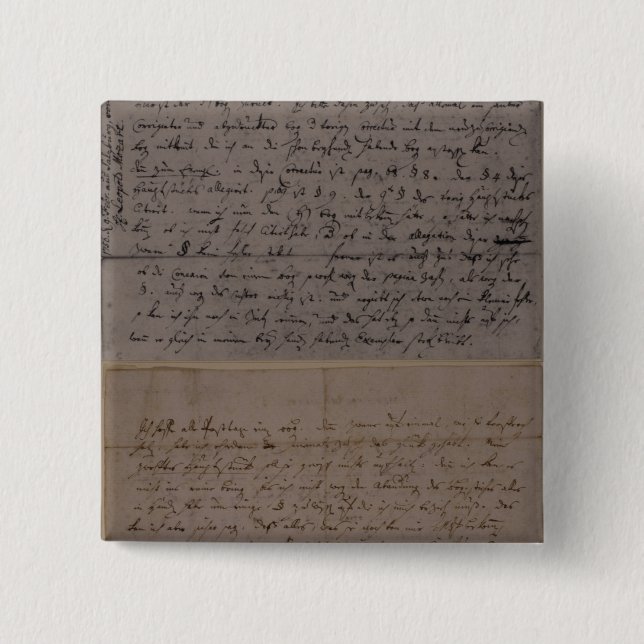 Bóton Quadrado 5.08cm Letra de Leopold Mozart (Frente)