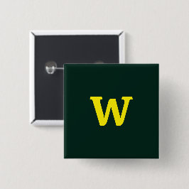 Bóton Quadrado 5.08cm Letra inicial amarela clara moderna