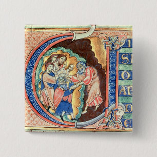 Bóton Quadrado 5.08cm Letra inicial "V" Visio Abdie