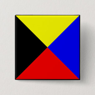 Bóton Quadrado 5.08cm Letra náutica de bandeira marítima internacional
