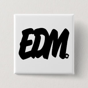 Bóton Quadrado 5.08cm Letras de EDM