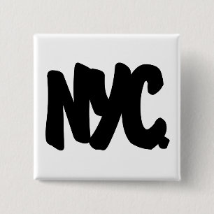 Bóton Quadrado 5.08cm Letras de NYC