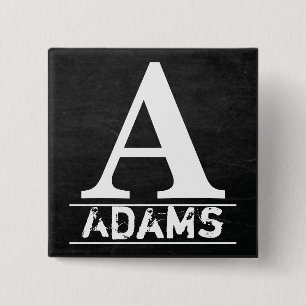 Bóton Quadrado 5.08cm Letras do monograma do quadro