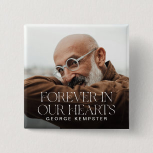 Bóton Quadrado 5.08cm Letras Elegantes para Sempre no Memorial dos Nosso