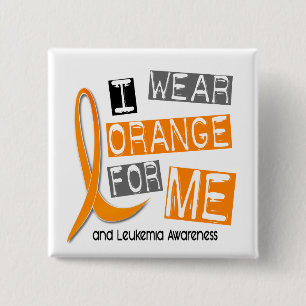 Bóton Quadrado 5.08cm Leucemia eu visto a laranja para MIM 37