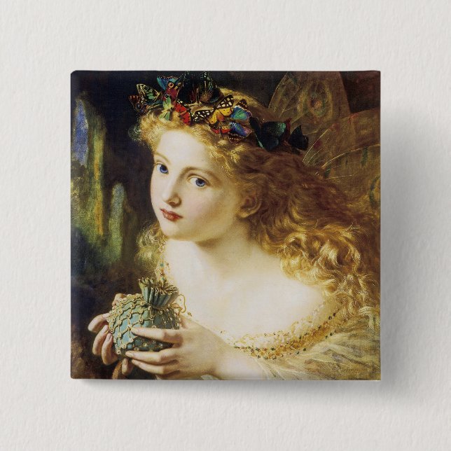 Bóton Quadrado 5.08cm Leve o rosto justo da mulher (Frente)